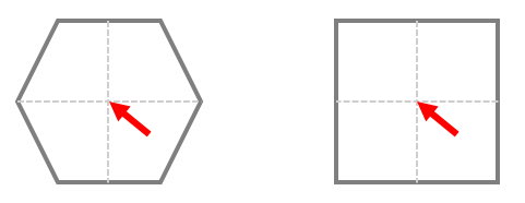 Square and hexagonal bin centers